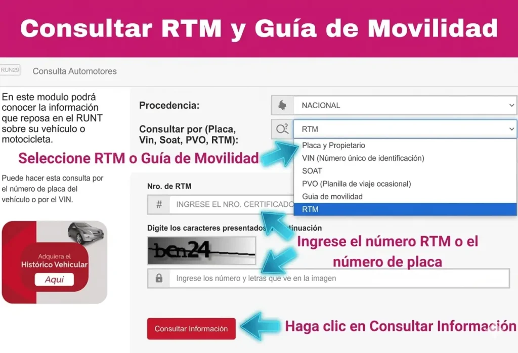 Verificar el estado de RTM y Guía de Movilidad
