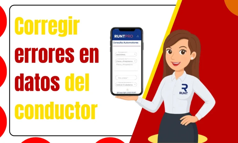 Corregir errores en datos del conductor