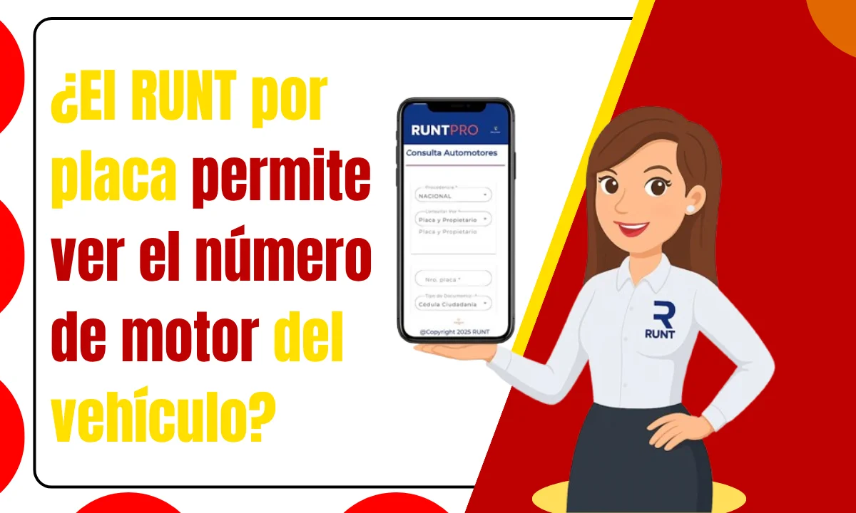 ¿El RUNT por placa permite ver el número de motor del vehículo?